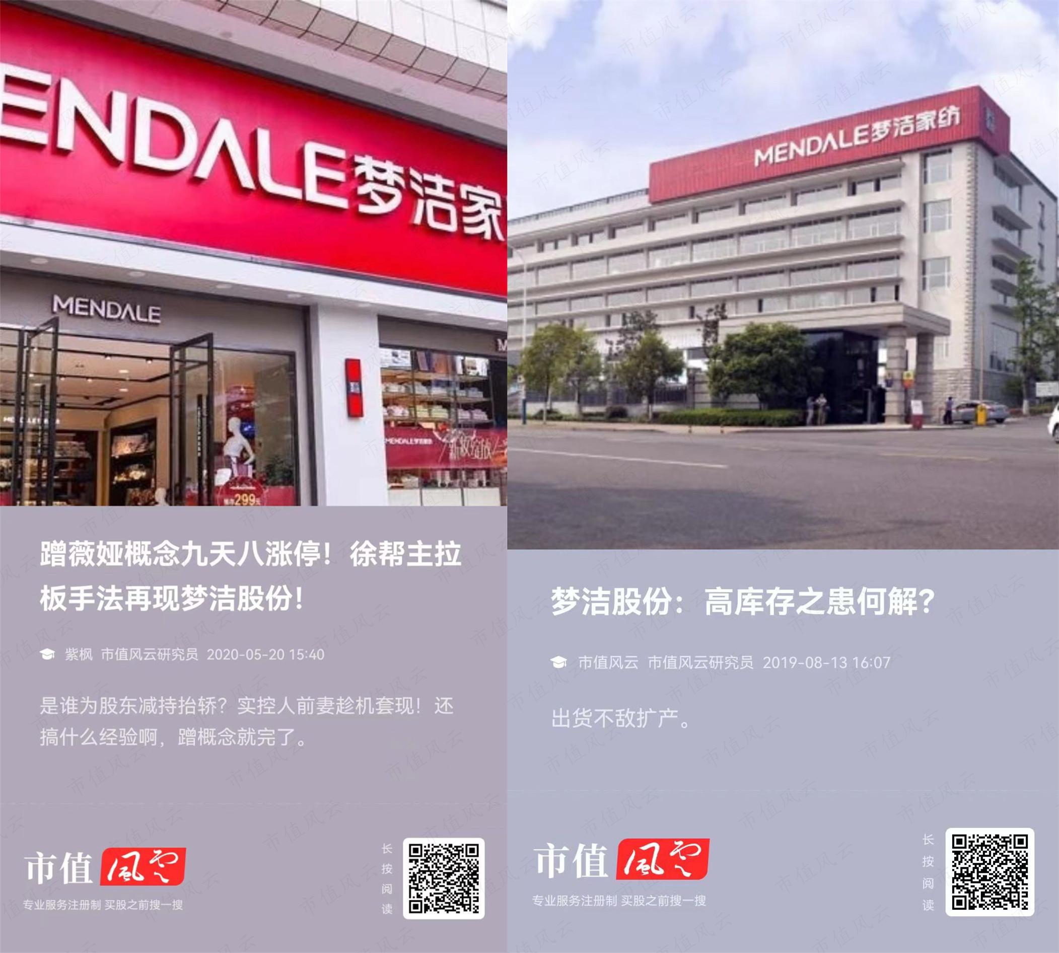 （2019、2020对梦洁股份的套路连续追踪研究报告。来源：市值风云APP）