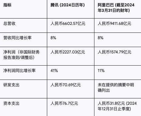 表 1: 主要财务指标对比 (2024)