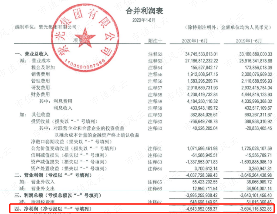 （来源：紫光集团财报）