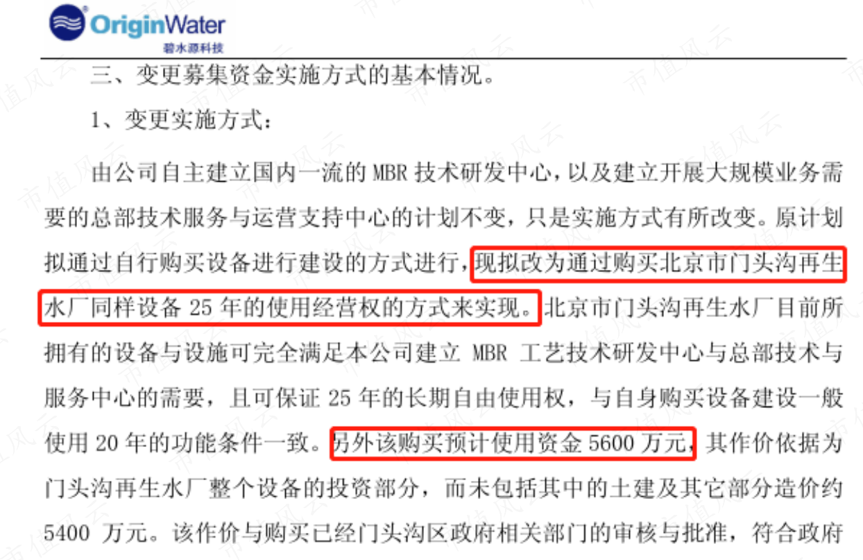（来源：碧水源公告，编号2010-046）