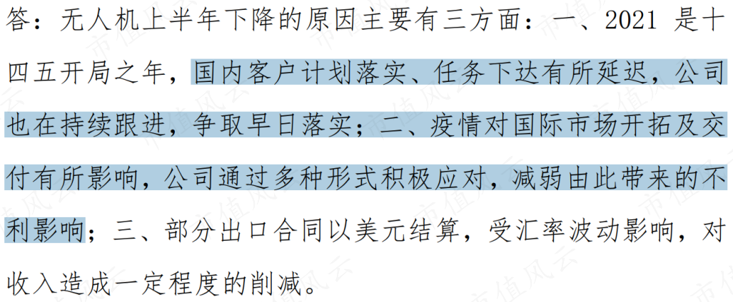 （来源：2021年9月投资者关系记录表）