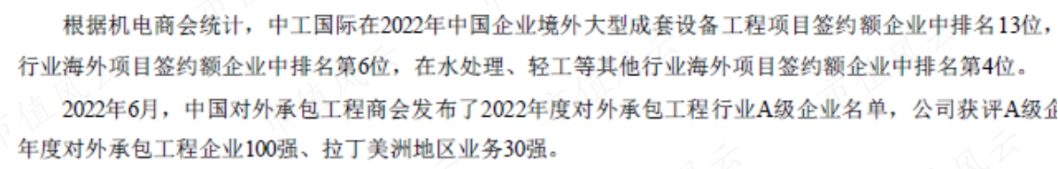 （来源：中工国际公告）