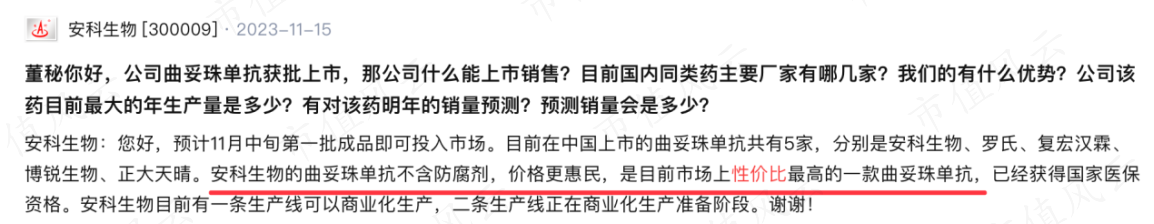 （来源：互动易，下同）